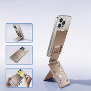 Aluminum Alloy Magnetic Card Holder Phone Stand Mount Metal Ultra-Thin Portable Foldable Card Holder for iPhone Samsung - NeoFrame