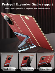 Metal Foldable Phone Stand Ultra-thin Mini Invisible Portable Desktop Phone Holder for Huawei Mate XT Self-adhesive - NeoFrame