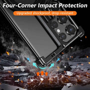 Metal Magnetic Frameless Phone Case For Samsung Galaxy S23/S23+/S23/S24 Ultra Shockproof Metal Cover Finger Ring Holder