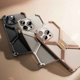 Metal Frameless Phone Case for iPhone X-Shape Aluminum Alloy Slim Shockproof Bumper Protective Cover