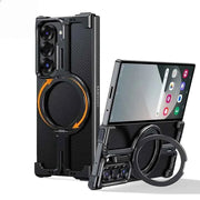 Case for Samsung Galaxy Z Fold 5/6 Magnetic Phone Cover w/ Magsafe Kickstand Slim Shockproof Metal Phone Case Cover