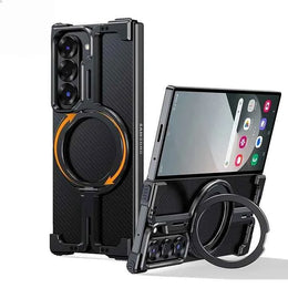 Case for Samsung Galaxy Z Fold 5/6 Magnetic Phone Cover w/ Magsafe Kickstand Slim Shockproof Metal Phone Case Cover