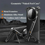 Metal Frameless for Huawei Mate 60/70/70 Pro/70 Pro+ Phone Case with 110° Adjustable Stand Shockproof Protective Cover