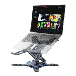 Metal Foldable Laptop Stand Desk 360° Rotatable Portable Stable Height Adjustable for Universal 12-18