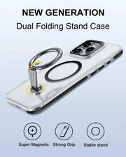 iPhone  Phone Case with Magsafe 360°Rotatable Magnetic Ring Stand Transparent Bumper Protective Cover