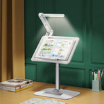 Angle Height Adjustable Laptop Stand with LED Light Liftable Reading Desk with Night Light Notebook Holder Tablet Mount - NeoFrame