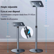 Metal Aluminum Laptop Floor Stand Standing Desk Adjustable Floor Holder Projector Stand Accessories for Macbook & IPad