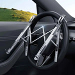 Metal Car Steering Wheel Laptop Stand Portable Foldable 5-Level Adjustable Laptop Bracket Tablet Holder Car Accessories