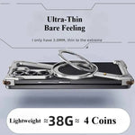 For Samsung Z Fold 5/6/ W24 Metal Phone Case Bezel-less Phone Cover for Samsung Folding Screen Shell Magnetic Stand