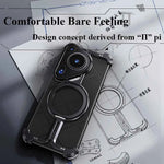 Alloy Phone Case for Huawei Pura 70/70 Pro/70 Pro+/70 Ultra with Stand Magnetic Metal Frameless Protective Cover Bumper