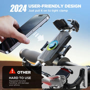 Motorcycle Phone Mount Upgrade Bike Phone Holder Ultra-Stable Bicycle Phone Mount Handlebar Cell Phone Clamp
