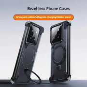 Magnetic Frameless Phone Case Magsafe Bumper with Stand Phone Cover for Xiaomi 13, 13 Pro New Upgrade Phone Cover