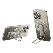 2-in-1 Metal Magnetic Phone Holder & Genuine Leather Ring Strap Foldable Adjustable Phone Stand Universal for iPhone - NeoFrame