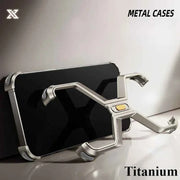 Metal Frameless Phone Case for iPhone X-Shape Aluminum Alloy Slim Shockproof Bumper Protective Cover