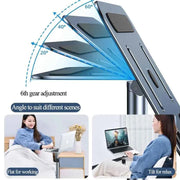 Metal Aluminum Laptop Floor Stand Standing Desk Adjustable Floor Holder Projector Stand Accessories for Macbook & IPad