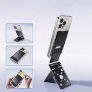 Aluminum Alloy Magnetic Card Holder Phone Stand Mount Metal Ultra-Thin Portable Foldable Card Holder for iPhone Samsung - NeoFrame
